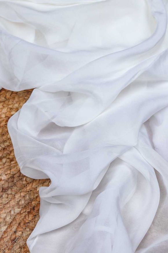 White Kora Cotton Fabric (Dyeable)