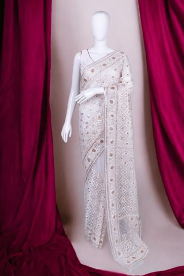 White Sarees: Buy Latest White Sarees Online Shopping - Cbazaar