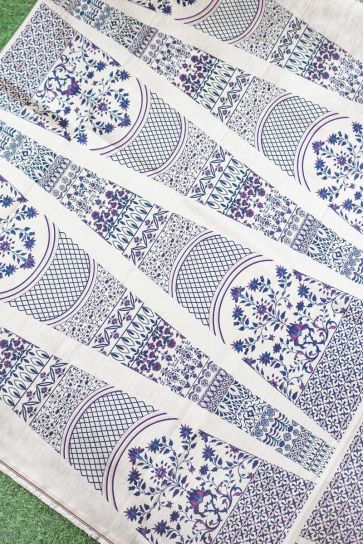 Multi Color Mugal Styled Digital Print On Melbourne Silk Lehenga Panel with Choli Set