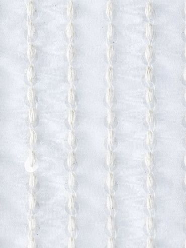 White Thread And Sequins Embroidered Bamberg Georgette Fabric